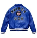 Avirex Inspired Icon Blue Leather Jacket