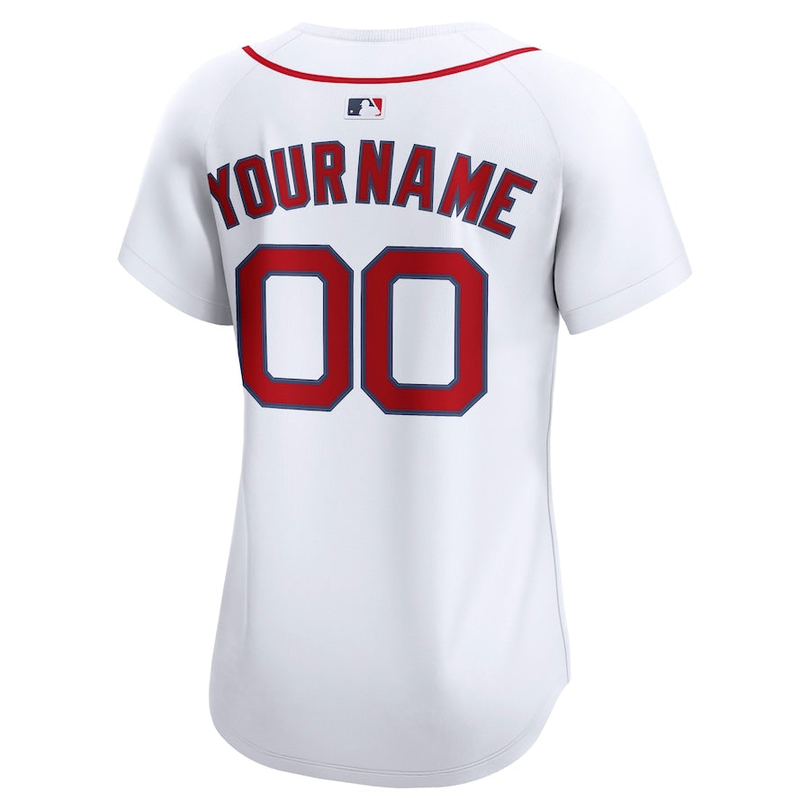 Women's Boston Red Sox Nike White Home Limited Custom Jersey Kansas Jacket