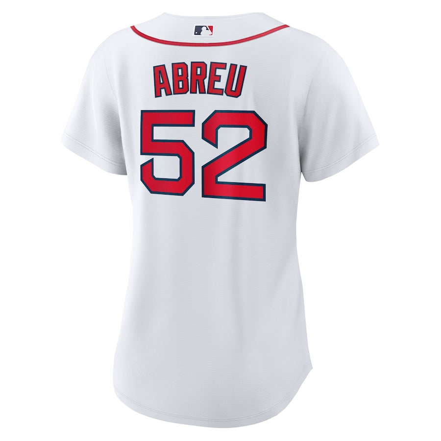 Women's Boston Red Sox Wilyer Abreu Nike White Home Replica Jersey Kansas Jacket