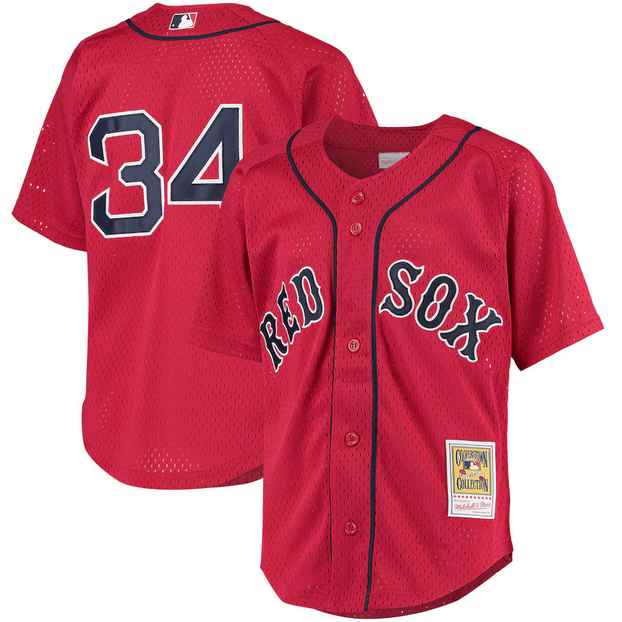 Youth Boston Red Sox David Ortiz Mitchell & Ness Red Cooperstown Collection Batting Practice Jersey Kansas Jacket