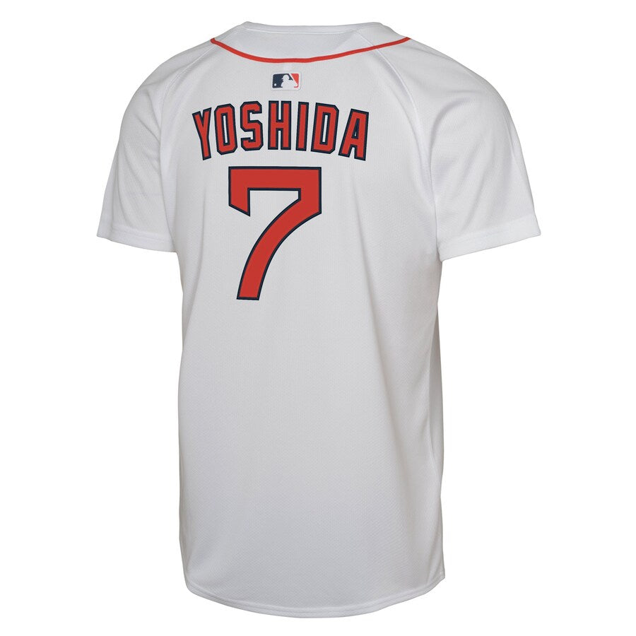 Youth Boston Red Sox Masataka Yoshida Nike White Home Replica Player Jersey Kansas Jacket
