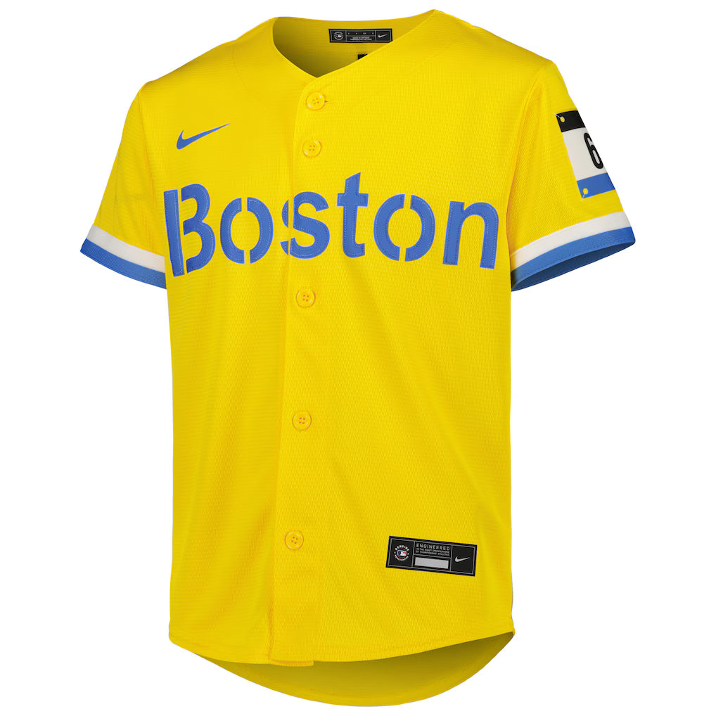 Youth Boston Red Sox Trevor Story Nike Gold City Connect Replica Player Jersey Kansas Jacket