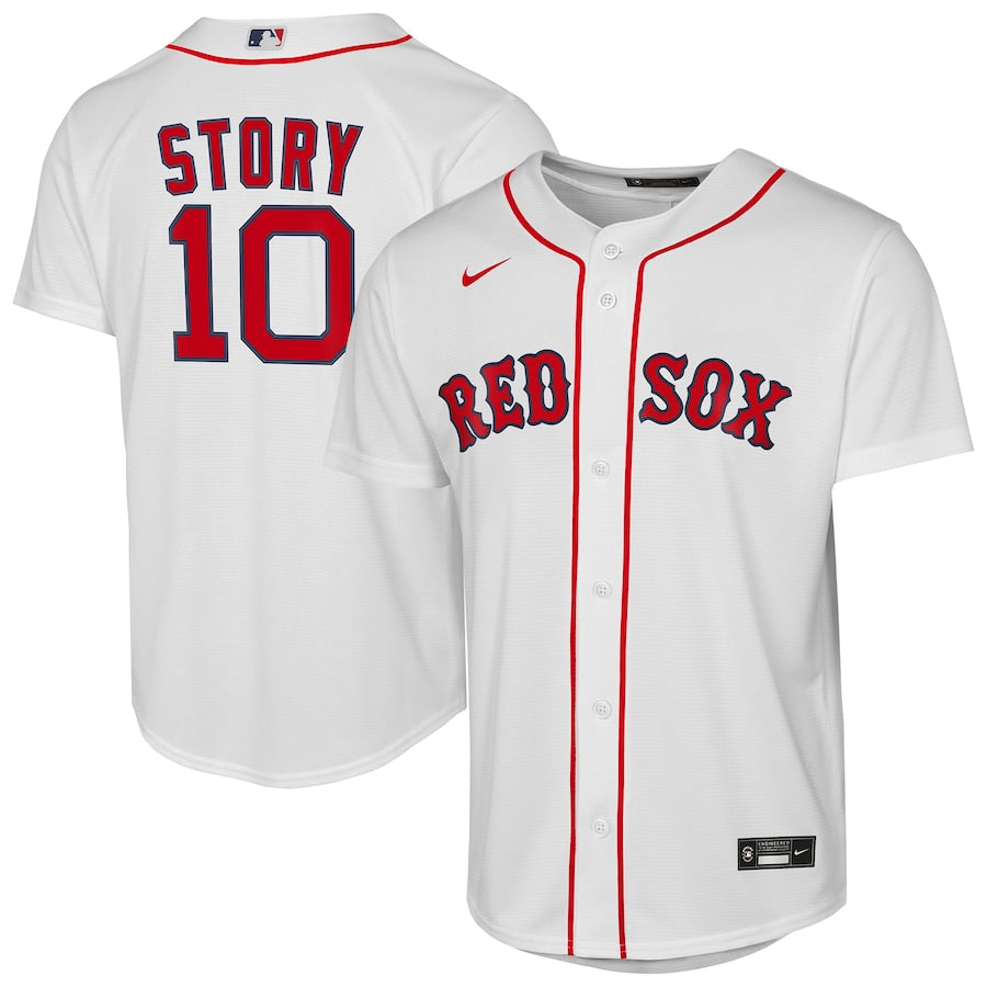 Youth Boston Red Sox Trevor Story Nike White Home Replica Player Jersey Kansas Jacket